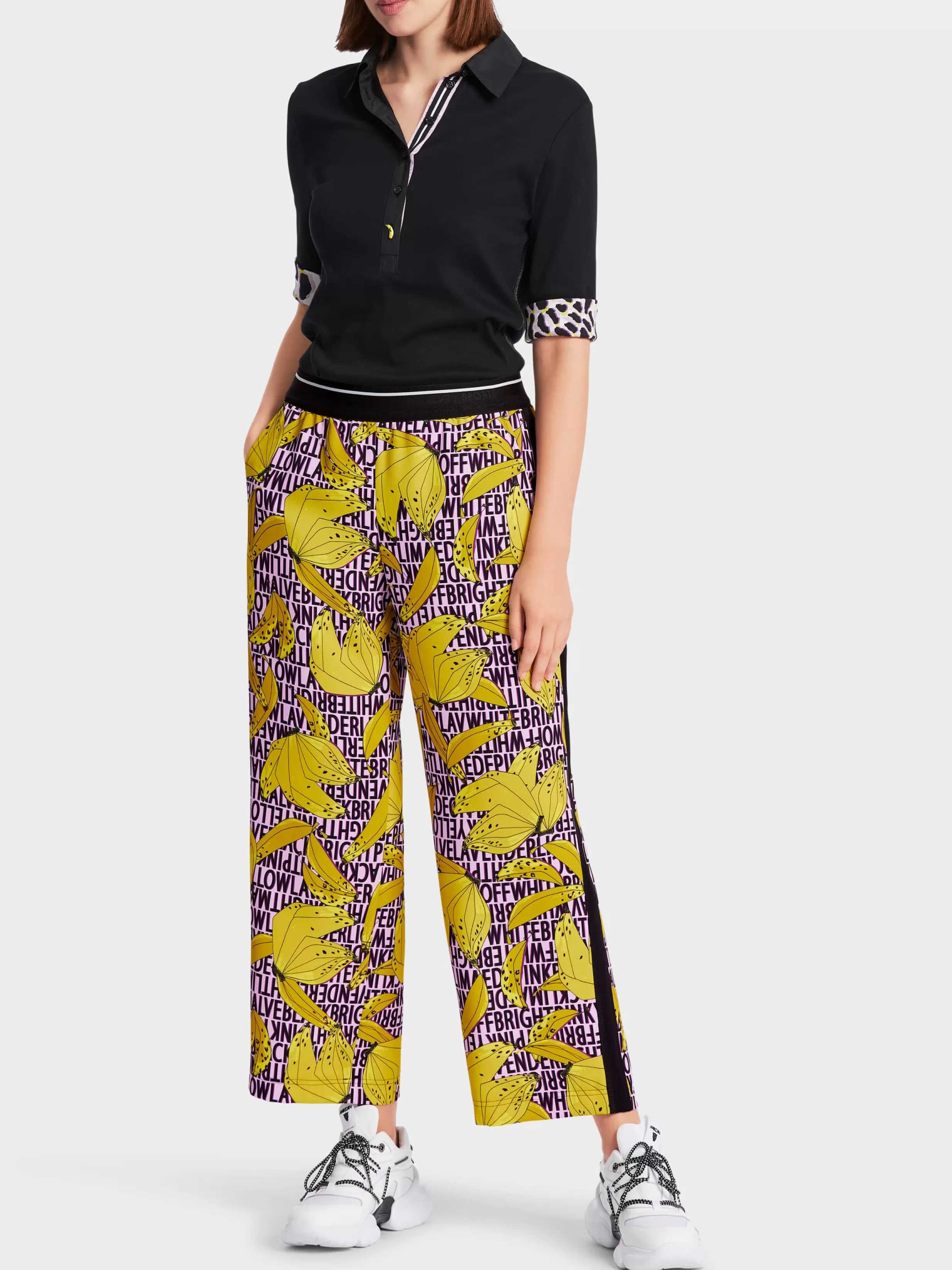 Hot Marc Cain Hose WELBY  mit Schriftprint bright pink lavender