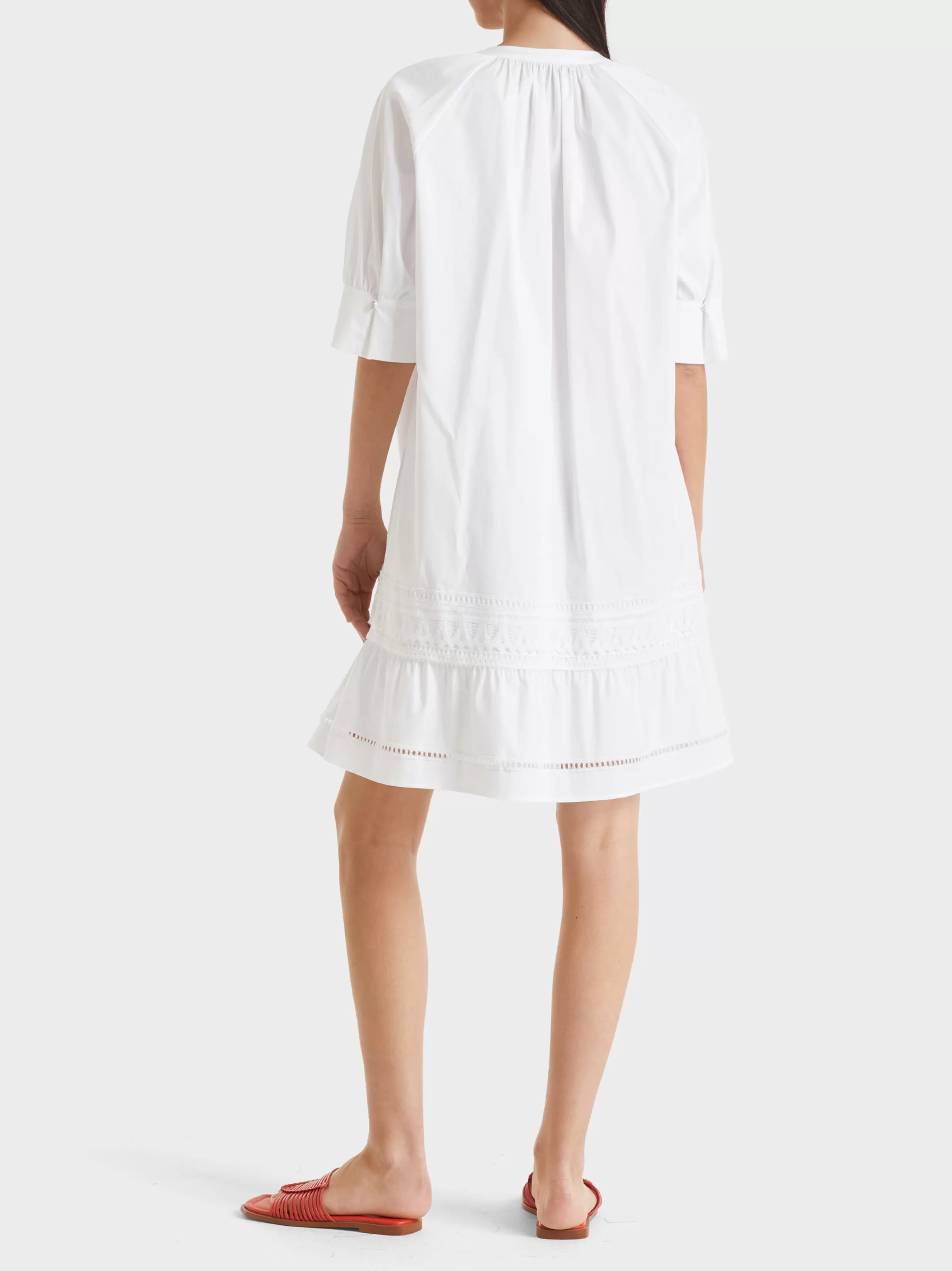 Fashion Marc Cain Romantisches Raglankleid mit Stufe white